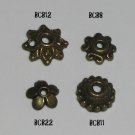 24 Antique Brass Bead Caps - Choice of 4 Styles bcb8, bcb11, bcb12 or bcb22