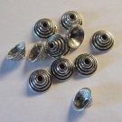 8 Antique Silver Bead Caps 10mm (bc18)