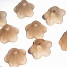 Hand Dyed 14mm Camel Lucite Trumpet Flowers (tf14mm7)