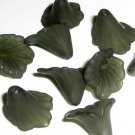 Hand Dyed 12mm Avocado Lucite Iris Flowers (ri12mm3)