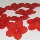 Hand Dyed 20mm Cherry Red Lucite Daisy Flowers df20mm14