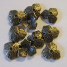 10 Antique Brass Leaf Bead Caps 11mm (bc5)