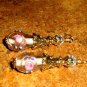 Bead Drop (g9) White Cloisonne Beads, Swarovski, Gold