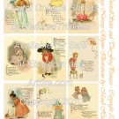 Vintage Nursery Rhyme Illustrations by Maud Humphrey Collage Sheet - Pick 1 of 2