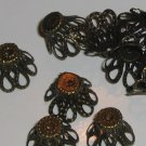 18 Antique Brass Bead Caps 12x9mm (bcb7)