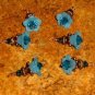 Bead Drops c110 Turquoise Blue Lucite Flowers & Copper