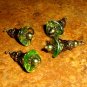 Bead Drops (b151) Lime Green Lucite Flowers & Brass