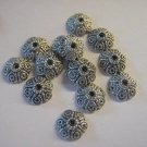 10 Antique Silver Bead Caps 12mm (bc17)