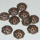 8 Antique Copper 12mm Bead Caps (bcc13dfsh2764)