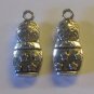 2 Silver Pewter Matryoshka/Russian Doll Charms (m72)