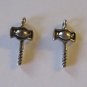 2 Silver Pewter Wine Menu and Wine Bottle Charms (qb82)