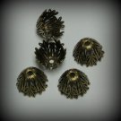 2 Filigree High Detail Leaf 11mm Antique Brass Bead Caps (bcb23vjsr307)