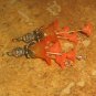 Bead Drops (b225) Orange Glass Pearls & Antiqued Brass