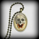 Emily Dickinson - Dying Pendant Charm, Skull Pendant, Literary Pendant (p89)