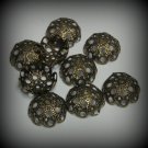 6 Fancy Filigree Large 14mm Oxidized Bead Caps (bcb19vjss22)