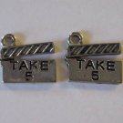 Director's Clapboard - 2 Silver Pewter Charms