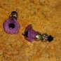 Bead Drops (b245) - Purple Lucite Flowers & Brass