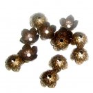 Antique Brass Leaf Embossed Bead Caps 9mm (bcb8vjsr354)