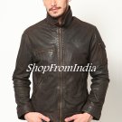 Washed Brown Leather Jacket Coats Blazers Custom Made