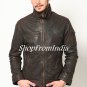 Washed Brown Leather Jacket Coats Blazers Custom Made