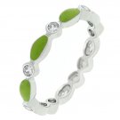 Lime Green Link Enamel Stacker Ring This item is available in sizes  5  to  10