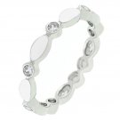 White Link Enamel Stacker Ring This item is available in sizes  5  to  10