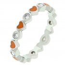 Orange Hearts Enamel Eternity Band This item is available in sizes  5  to  10