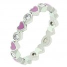Pink Enamel Hearts Eternity Band This item is available in sizes  5  to  10