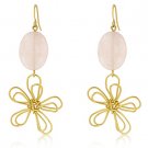 Floral Motif Matte Gold Earrings