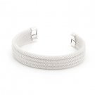 Silver Tone Linear Mesh Cuff