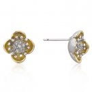 Tutone Floral Bloom Earrings