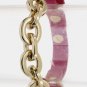 Fuchsia Leather & Chain Bracelet