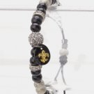 Small Beads & Fleur-de-lis Charm Bracelet