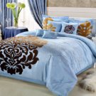 8pc Luxury Bedding Set- Lakhani Brown/Blue
