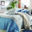 8pc Luxury Bedding Set- PF. Silver / Blue