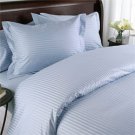 RT™ Lt Blue Damask Stripe Down Alternative 4pc Comforter Set Egyptian 600TC