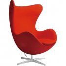 Arne Jacobsen Retro Style Egg Chair in Full Red Leather