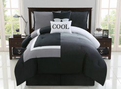 Reversible Graphite Gray Bed in a Bag Black/ White/ Gray
