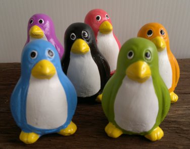 Colorful Penguin Family