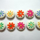 FABRIC BUTTONS - 1 INCH BUTTONS - MIXED COLORS FLOWERS PRINT SET OF 50