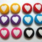 FABRIC BUTTONS - 1 INCH BUTTONS - MIXED COLORS HEART PRINT SET OF 50