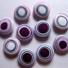 FABRIC BUTTONS - 1 INCH BUTTONS - IRREGULAR PURPLE AND WHITE DOT SET OF 50