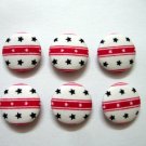 FABRIC BUTTONS - 1 INCH BUTTONS - STAR PRINT SET OF 50