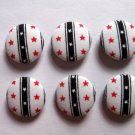FABRIC BUTTONS - 1 INCH BUTTONS - STAR PRINT SET OF 50