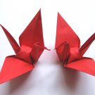 100 LARGE RED ORIGAMI CRANES FOR WEDDING DECORATIONS 6" X 6"