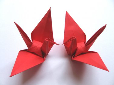 100 LARGE RED ORIGAMI CRANES FOR WEDDING DECORATIONS 6" X 6"