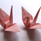 100 LARGE ROSE PINK ORIGAMI CRANES FOR WEDDING DECORATIONS 6" X 6"