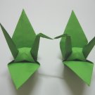 100 LARGE GREEN ORIGAMI CRANES FOR WEDDING DECORATIONS 6" X 6"