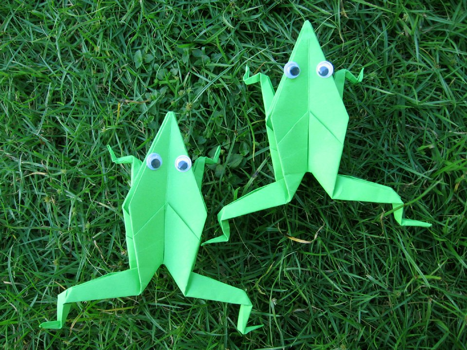 Large Origami Green Frogs Set Of 50