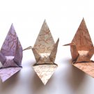 100 LARGE MIXED COLORS SHINY PATTERN PRINT ORIGAMI CRANES